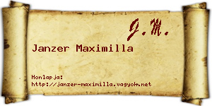 Janzer Maximilla névjegykártya